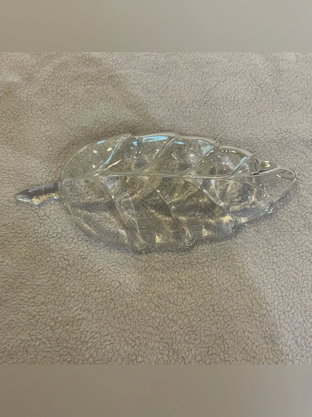 Glass Leaf Serving Dish & Silver Branch Server Fall Thanksgiving Decor